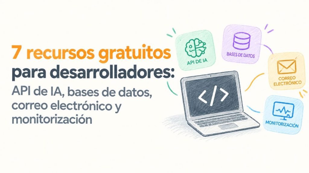 7 recursos gratuitos para desarrolladores: API de IA, bases de datos, email y monitorización