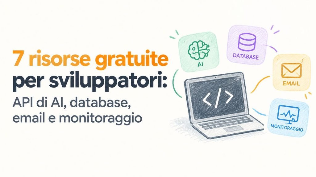 7 risorse gratuite per sviluppatori: API di AI, database, email e monitoraggio