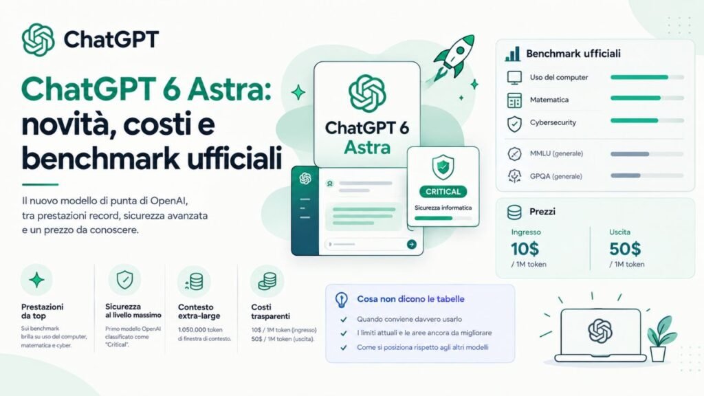 ChatGPT 6 Astra: novità, costi e benchmark ufficiali