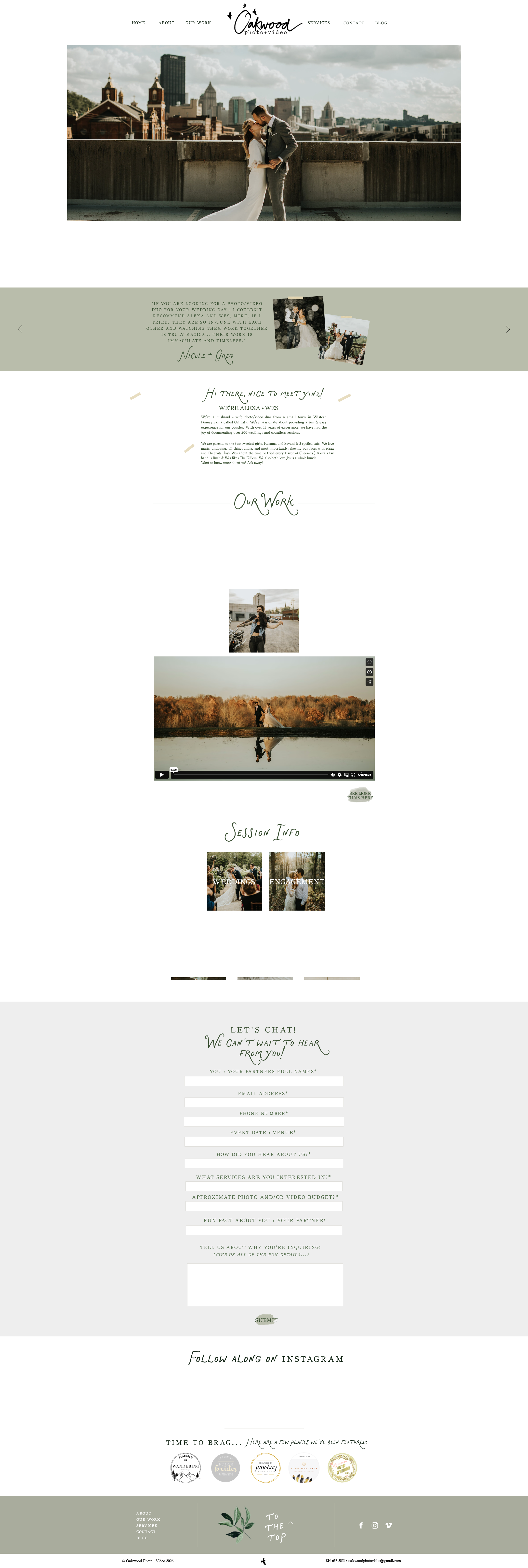 Diseño web completo de OAKwood Photo & Video por DF Studio Design