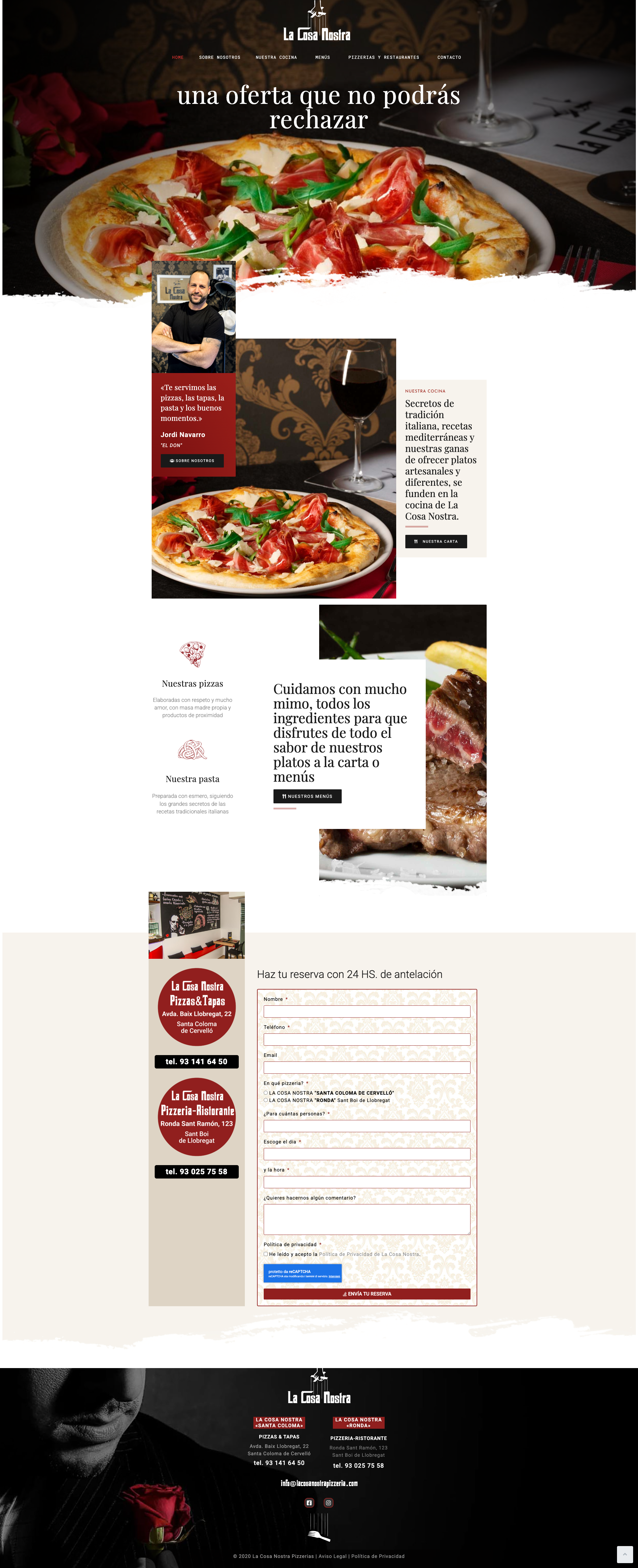 Diseño web completo de La Cosa Nostra por DF Studio Design