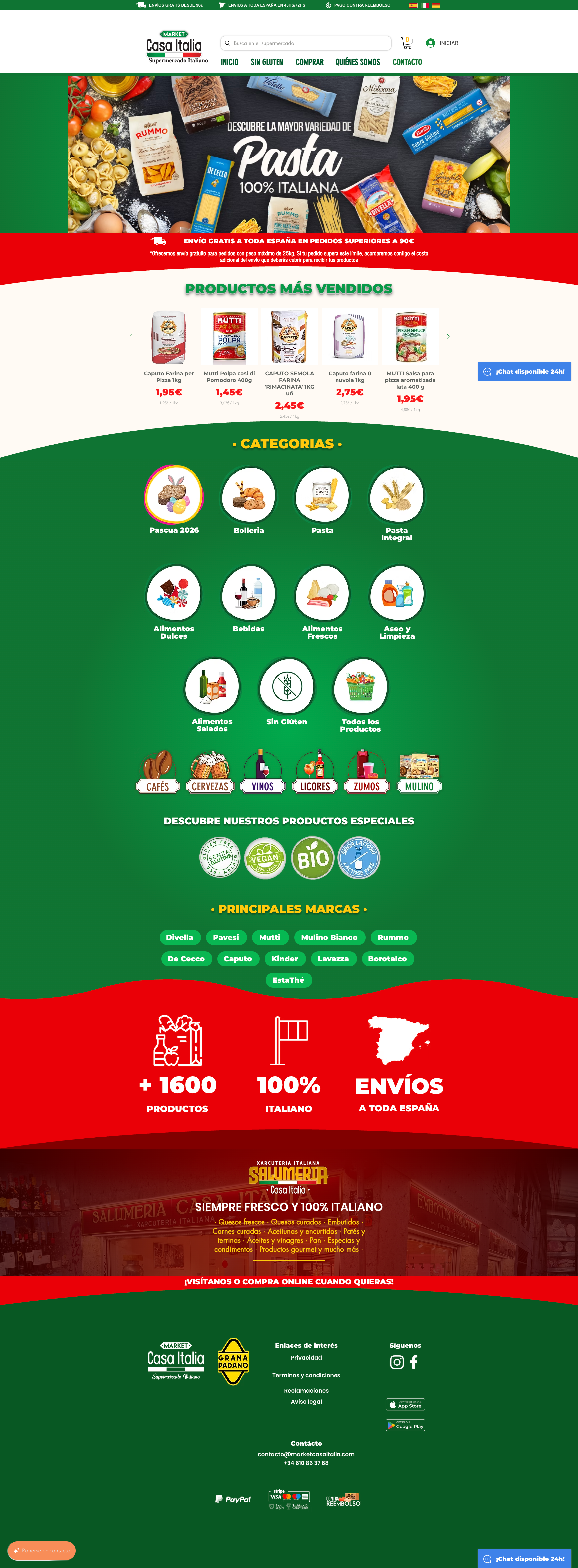 Diseño web completo de Market Casa Italia por DF Studio Design