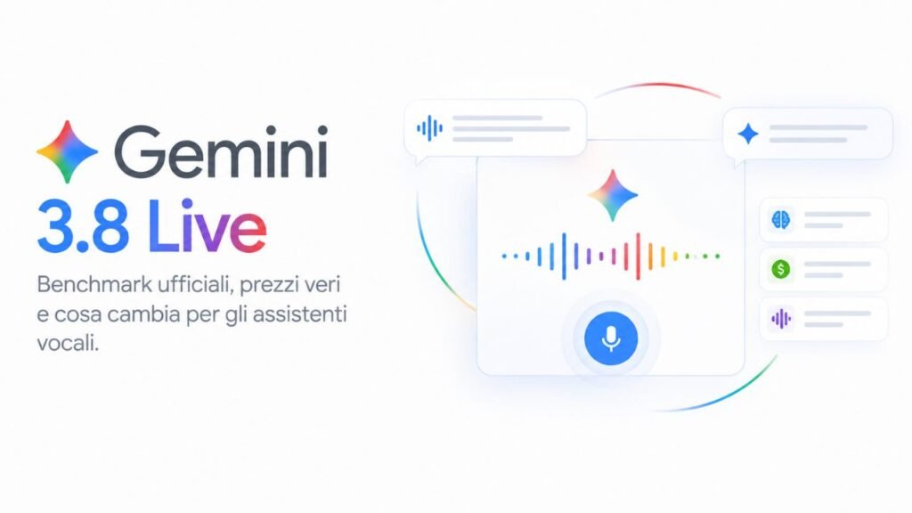 Gemini 3.8 Live: benchmark ufficiali, prezzi veri e cosa cambia per gli assistenti vocali
