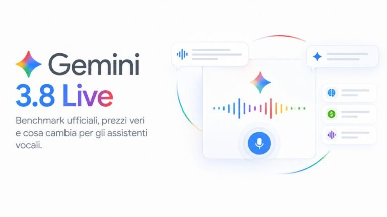 Gemini 3.8 Live: benchmark ufficiali, prezzi veri e cosa cambia per gli assistenti vocali