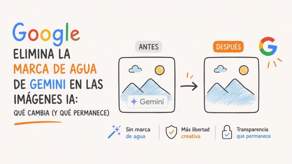 Google quita la marca de agua de Gemini en las imágenes con IA