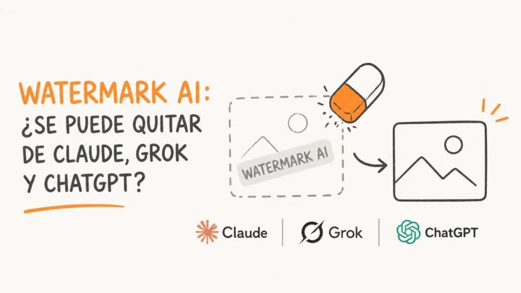 Marca de agua de IA: ¿se puede quitar de Claude, Grok y ChatGPT?