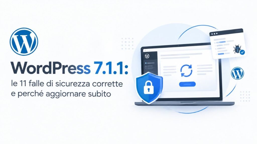 WordPress 7.1.1: le 11 falle di sicurezza corrette e perché aggiornare subito