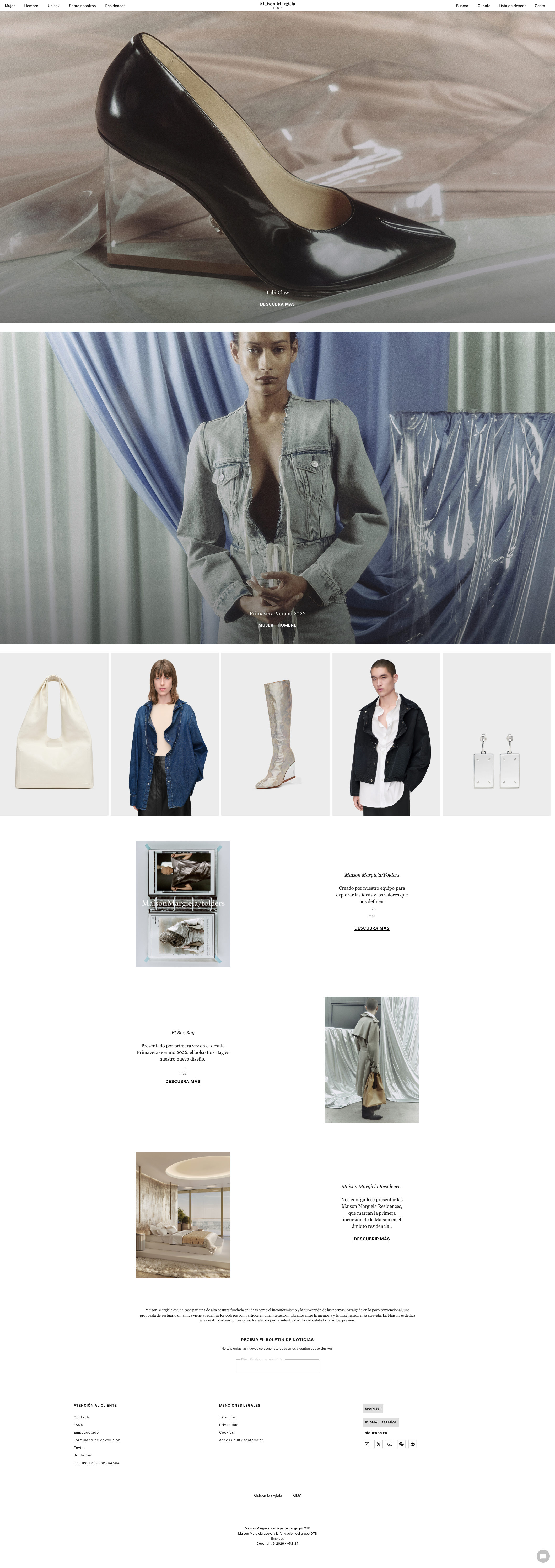 Diseño web completo de Maison Margiela por DF Studio Design