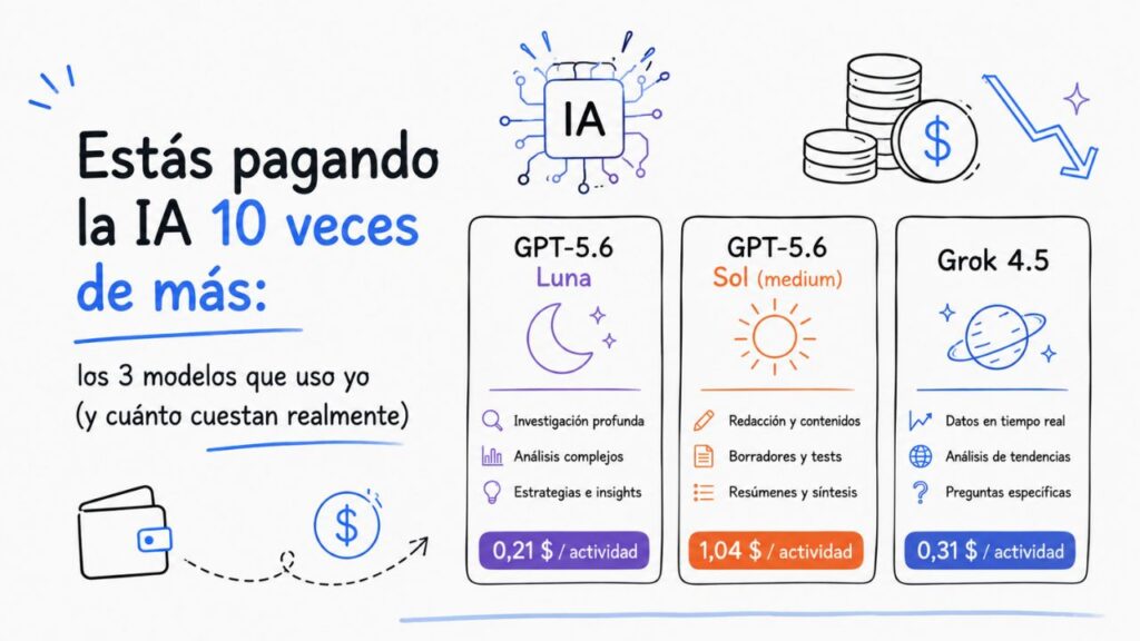 Estás pagando la IA 10 veces de más: los 3 modelos que uso yo (y lo que cuestan de verdad)
