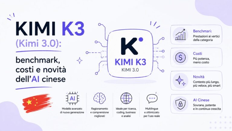 Kimi K3 (Kimi 3.0): benchmark, costi e novità dell'AI cinese