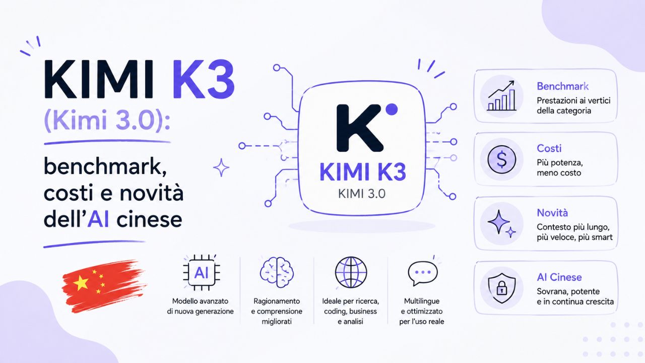Kimi K3 (Kimi 3.0): benchmark, costi e novità dell'AI cinese