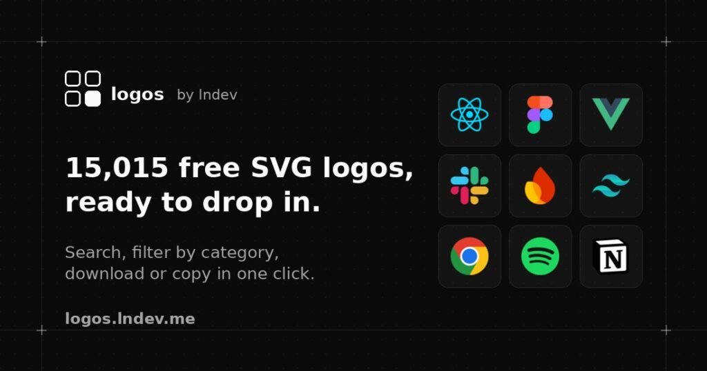 La colección de logos gratis en SVG de logos.lndev.me con más de 15.000 logos listos para usar